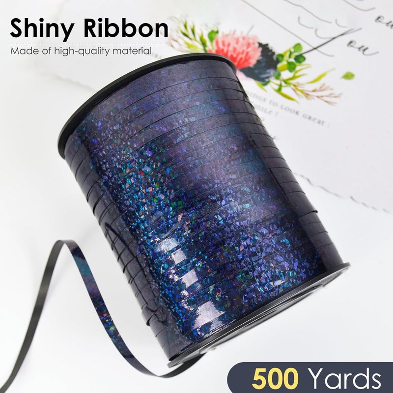 VISPAD Black Curling Ribbon 500 Yard, Shiny Metallic String for Gift Wrapping, Balloon, Florist Flower - 3/16" Thin Curly Gift Ribbon - Image 2